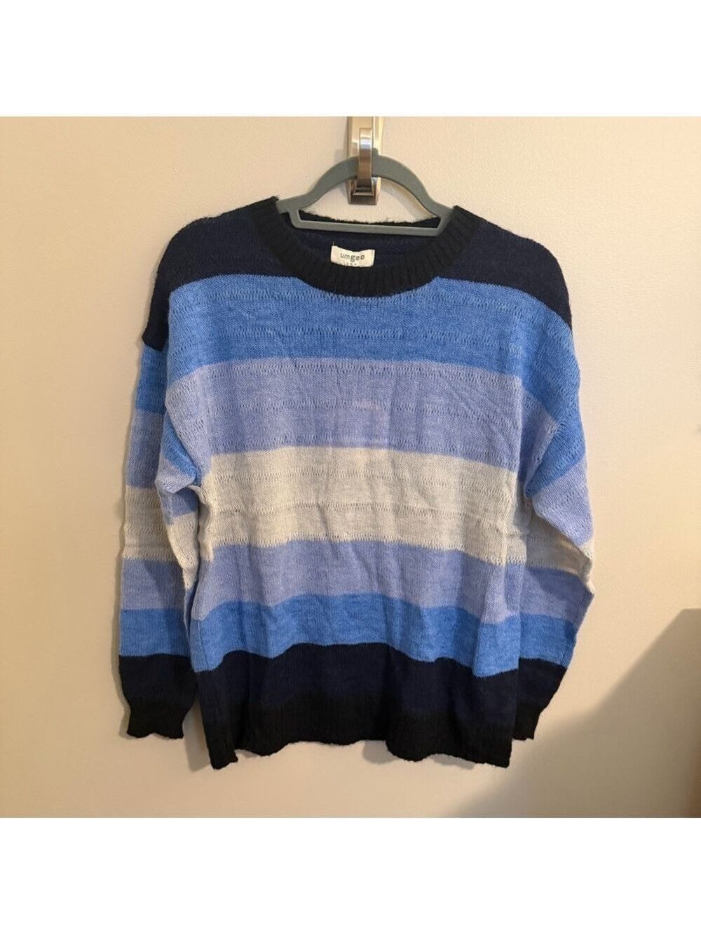Umgee Blue and Black Striped Sweater - Picture 2 of 5